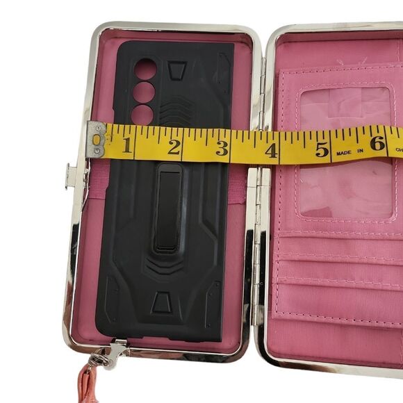 Elenxs Orange Sherbert Bow Knot Phone Case Long Wallet Wristlet - Picture 7 of 7